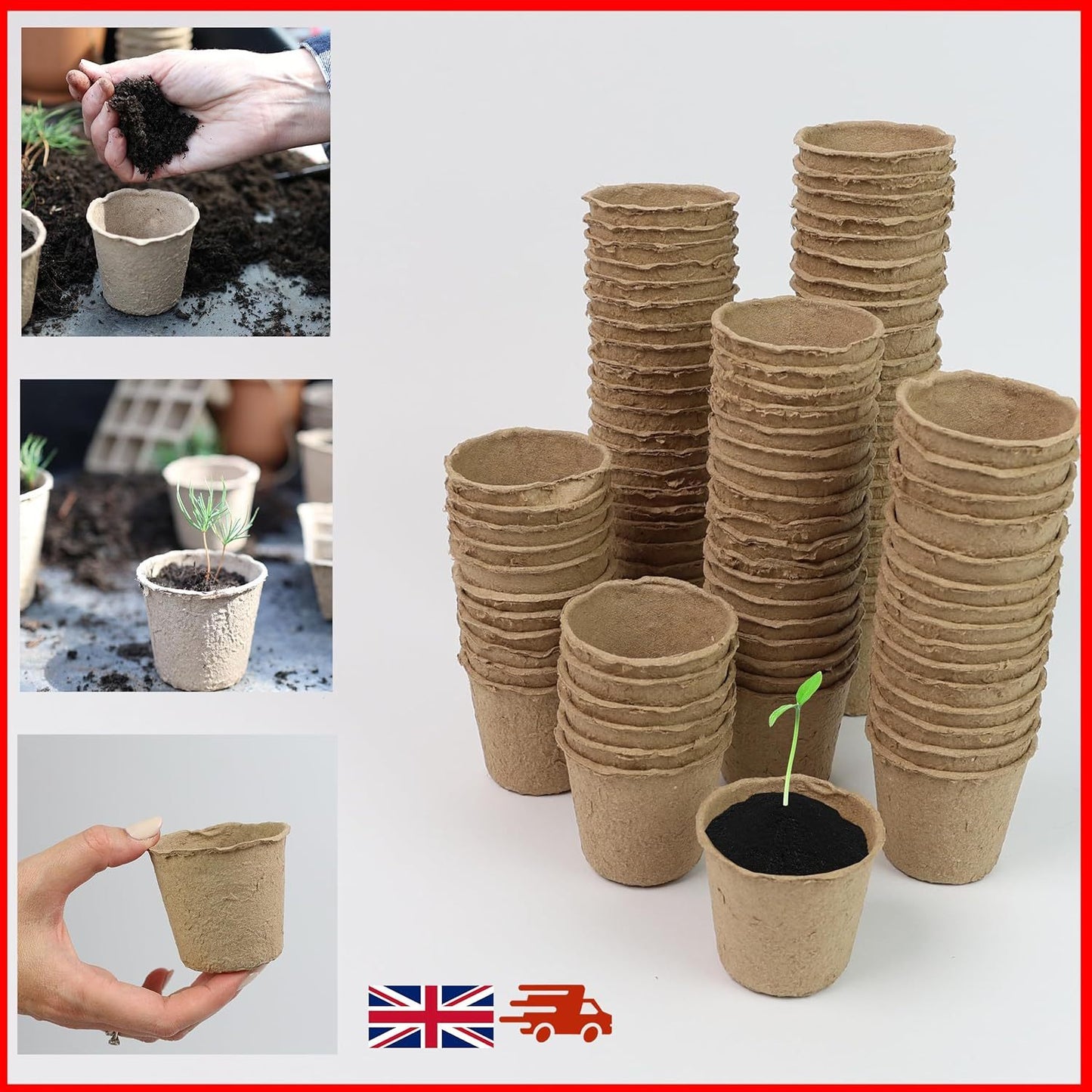 Plant Pots 96pcs 6 Cm Paper Cups Seed Pots Round Seedling Pots For Growing Vegetables, Fruit, Herb, Flower