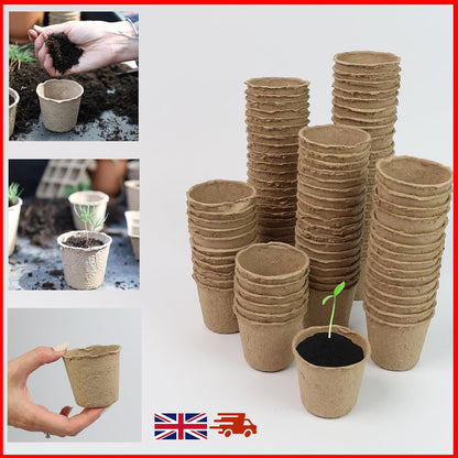 Plant Pots 96pcs 6 Cm Paper Cups Seed Pots Round Seedling Pots For Growing Vegetables, Fruit, Herb, Flower