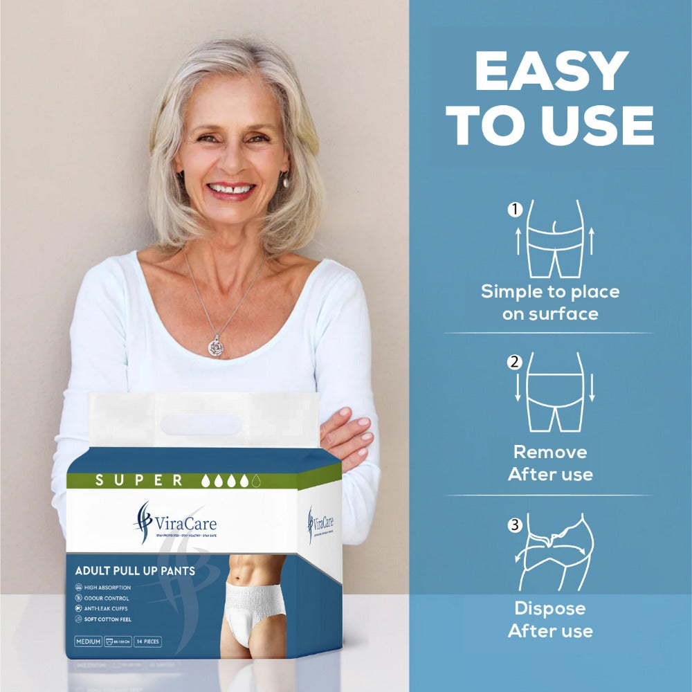 Adult Nappies Pull Up Pants 14 Pack Maximum Absorbency Overnight Protection Incontinence Pants for Men and Women