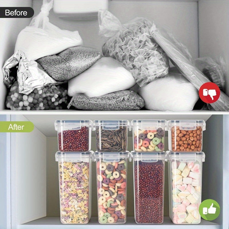 84/20/14pcs Food Storage Tanks, (84/20/14 Jars And 84/20/14 LIDS) Kitchen Storage Boxes, Food Organization, Plastic Can Sets, Suitable for Grains, Pasta, Flour And Sugar, Food Preservation Boxes, Made of And Healthy Materials