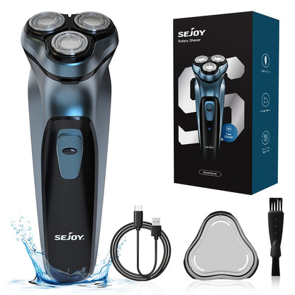 SEJOY Men' Electric Razor - Wet/Dry Shaver with Pop-Up Trimmer, 1-Hour Quick Charge, 3D Floating Head & LCD Power Display - Rechargeable - Shaver Suitable for Face & Body Hair