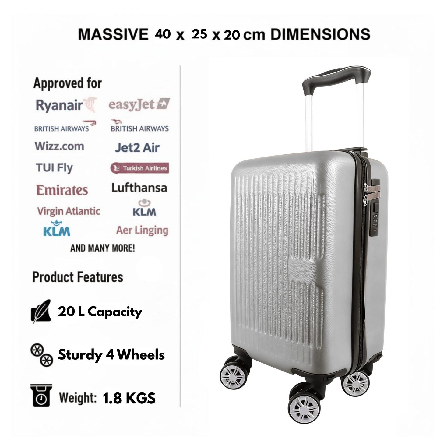 1631 Ryanair Under Seat Case 40X20X25Cm