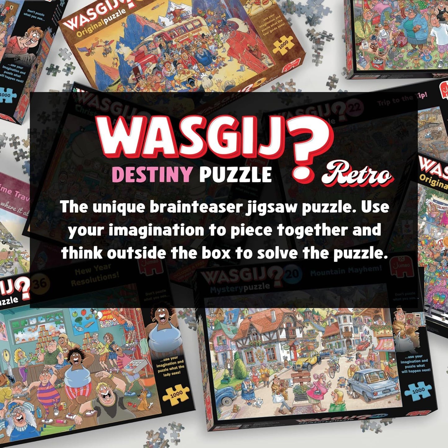 Wasgij Retro Destiny 9, Super Models - Unique 1000pcss Jigsaw Puzzle for Adults - Colourful, Puzzling, Challenging & Brainteasing Adult Jigsaws - 100% Recycled Cardboard 1000pcss Puzzles - Jumbo