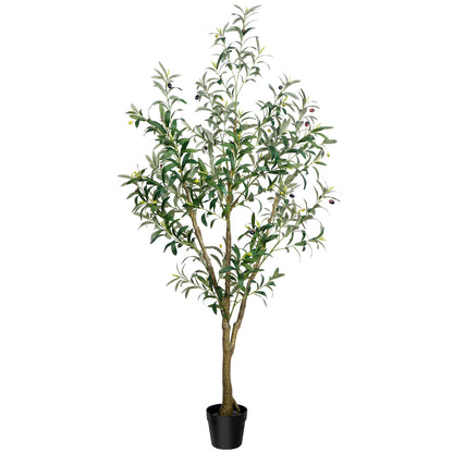 Artificial Olive Tree - 165/180/210Cm Tall Potted Faux Plant with Lifelike Trunk And Leaves | Large Indoor Outdoor Greenery for Home, Office, Living Room, Floor Fronted Door Entryway Decor Additions