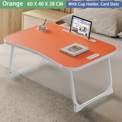 Foldable Laptop Desk, Laptop Bed Table with Foldable Legs And Slots Reading Holder for Eating Breakfast Reading Studying On Couch Sofa Computer Bed Tray, Laptop Stand, Laptop Desk for Bed Dorm Work