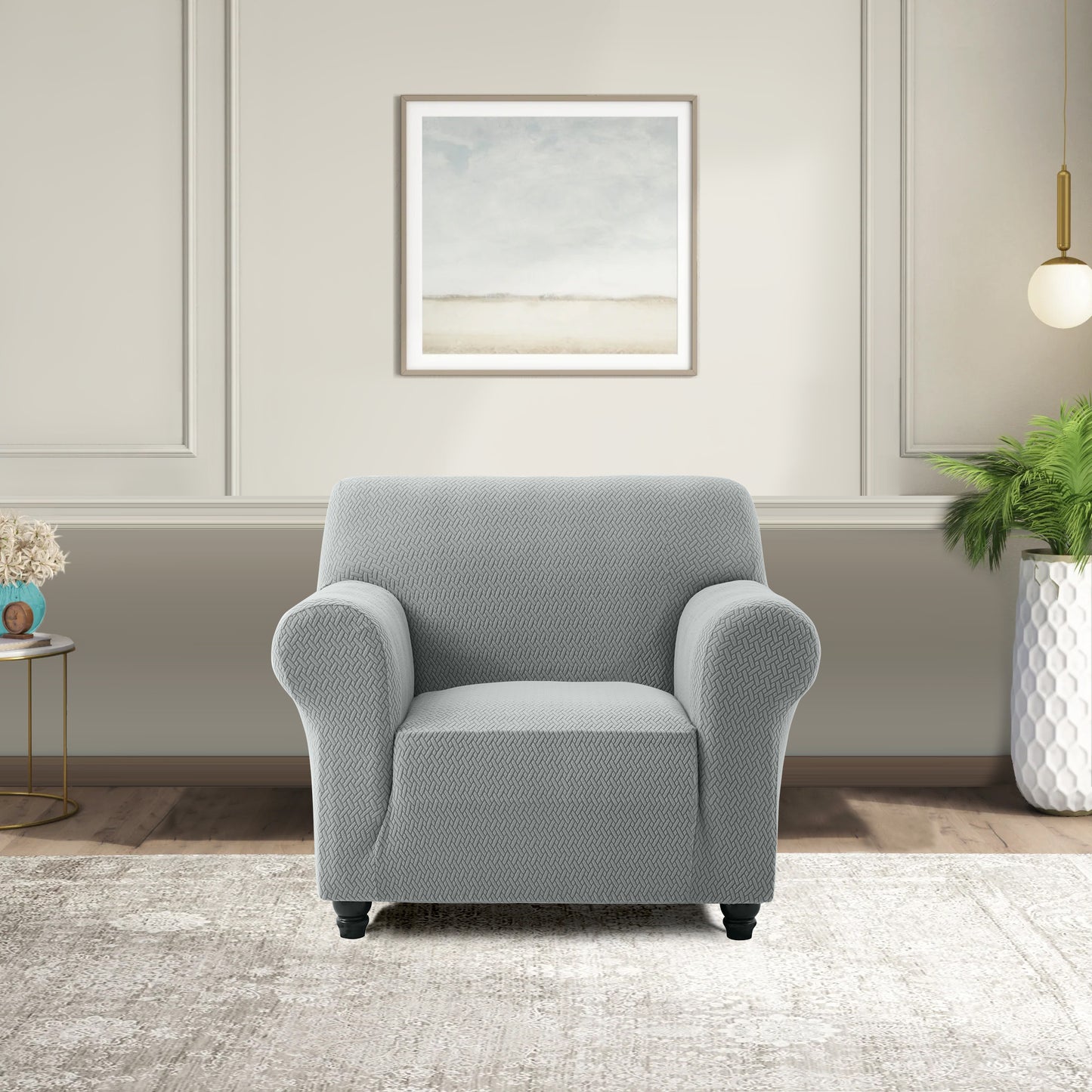 1pc Stretchable Spandex Elastic Sofa Cover – 1, 2, 3 Seater Polyester Spandex Furniture Protector, Anti-Slip Grip & Pet-Friendly, Machine Washable, Perfect for Living Room & Home Decoration