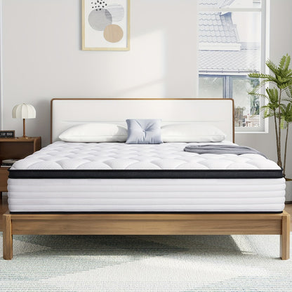 Memory Foam Hybrid Mattress with Pocket Springs – 22cm & 25cm, No-Noise Innerspring, Cooling Comfort, Mattress in a Box, Single, Small Double, Double & King