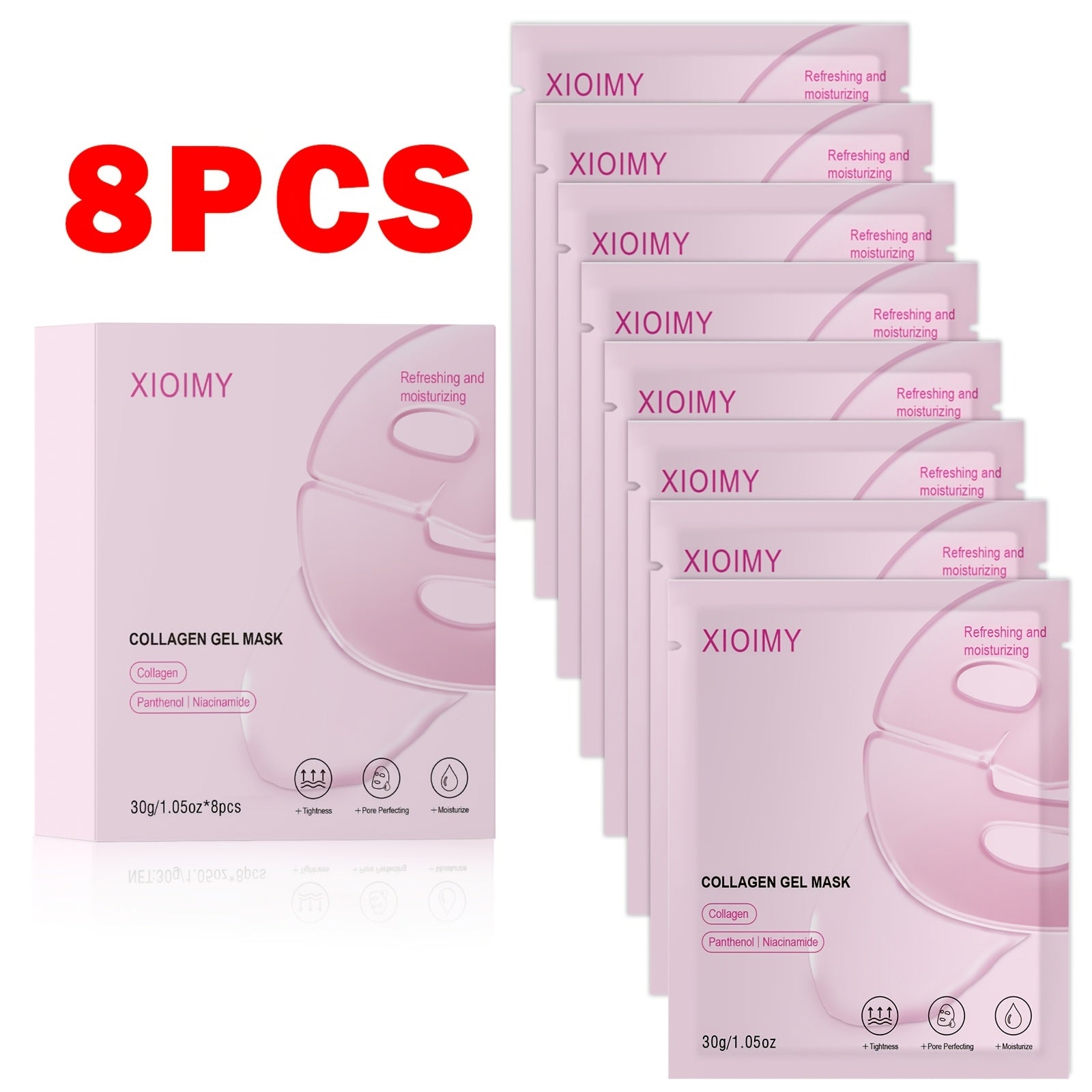XIOMY Collagen & Niacinamide Gel Masks – Eight Pack - product view 1