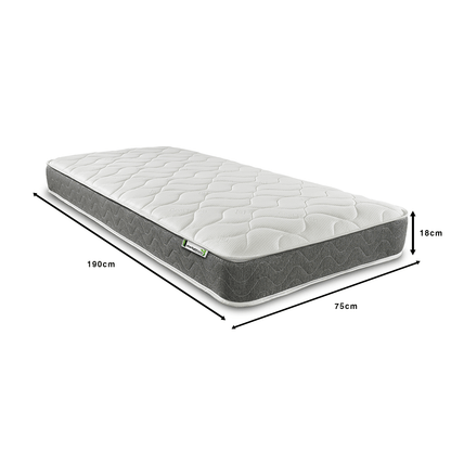 Starlight beds Hybrid Wavy 18CM Deep Memory foam and Spring Grey Border Mattress