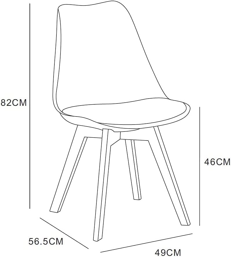 mcc direct Set of 2 Dining Chairs Wooden Legs Soft Cushion Pad Stylish DELUXE Retro Lounge Dining Office EVA