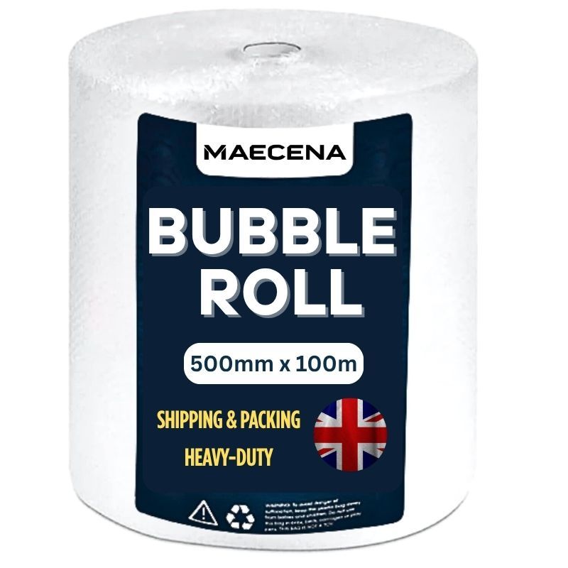 500mm Bubble Roll Wrap Air Cushioning Wraps Protection Small 10mm Bubble Size Wrapping Packing Fragile Items Effective Storage, Clear, 500mm Wide
