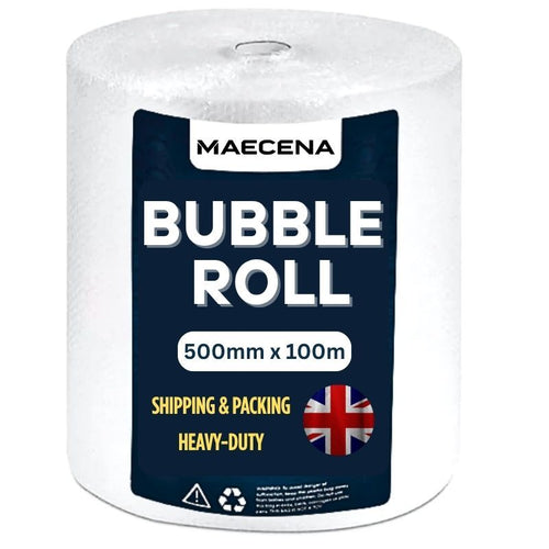 500mm Bubble Roll Wrap Air Cushioning Wraps Protection Small 10mm Bubble Size Wrapping Packing Fragile Items Effective Storage, Clear, 500mm Wide