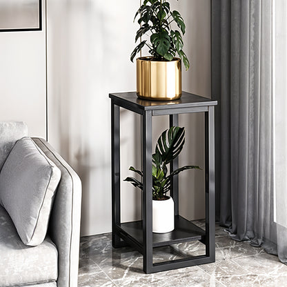 1 Pack, 2-Tier Versatile Metal Plant Stand - Space-Saving Indoor/Outdoor Multi-Layer Potted Plant Rack - Ideal Home Decoration Organizer for Living Room, Balcony, and Bedroom with Sturdy Construction and Easy Assembly - Black/White