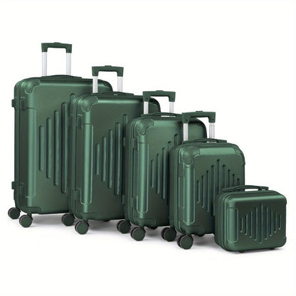 5-Piece Hard Shell Spinner Luggage Set for Family & Group Travel – 12 16 20 24 28 Inch Lightweight Suitcases with Carry-On | 5 Colours | Free UK Delivery