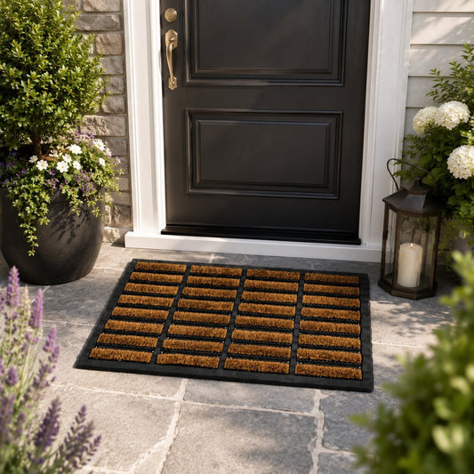 Nimbus Door Mat – Non-Slip Coir Door Mats Outdoor with Durable Rubber Backing – Super Absorbent, Machine Washable Outdoor Mat for Rain, Mud & Dirt – Ideal for Home, Porch, Patio (Pack of 1 and 2 Available)