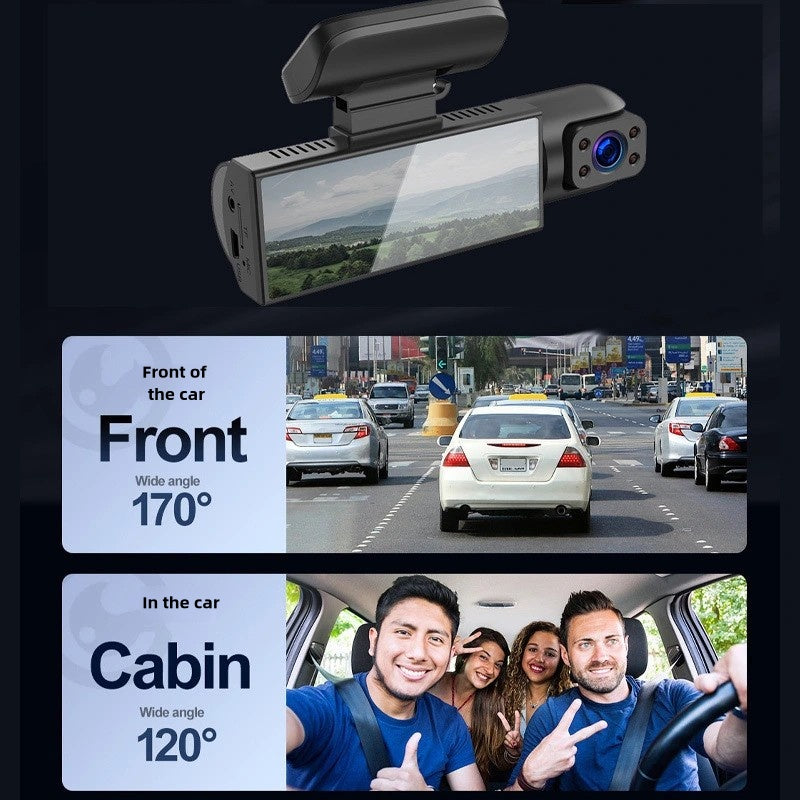 2026 Latest Dual-Lens Car Dash Cam, 1080P Front And In-Car Recording, Optional 32GB Memory Card, Equipped with 3.16-Inch IPS Screen, Night Vision, G-Sensor, Vehicle Safety Monitoring, Motion Detection, Loop Recording, Car Dash Cam, Dual-Lens Design