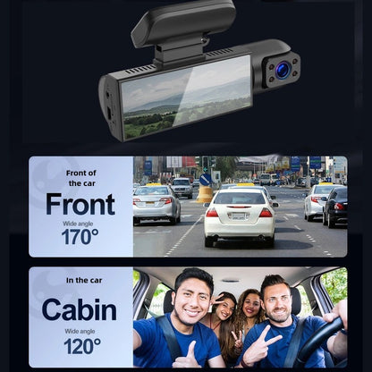 2026 Latest Dual-Lens Car Dash Cam, 1080P Front And In-Car Recording, Optional 32GB Memory Card, Equipped with 3.16-Inch IPS Screen, Night Vision, G-Sensor, Vehicle Safety Monitoring, Motion Detection, Loop Recording, Car Dash Cam, Dual-Lens Design