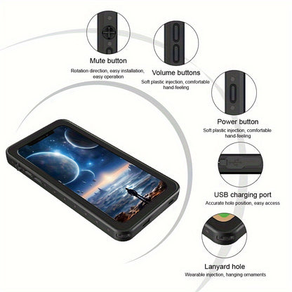 Waterproof 360° IP68 Full Body Cover Shockproof Dustproof Snowproof Drop proof For iPhone X XR XS Max Built-in Screen Protector Phone Case