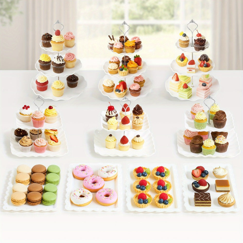 Cupcake Stand 2 & 3 Tier Cake Stand Appetiser Tray for Wedding Baby Shower Tea Party Birthday Celebration Dessert Display UK