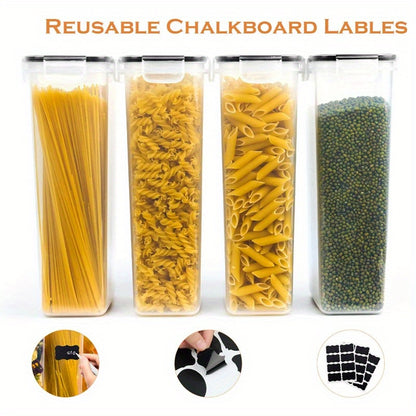 48/46/12/60/84pcs Air-tight Crisper with Lid, Label And Marker, Plastic Kitchen Pantry Storage Container for Sugar, Flour And Baking Supplies, Kitchen Supplies, to Keep Food Fresh And Organized, (24/23/6/30/42Jars +24/23/6/30/42LIDS), Packaging Box