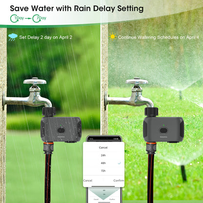 INSOMA Smart Wifi Watering Timer, with APP Control, Rain Delay, IP55, Sprinkler Timer for Lawn, Garden, Greenhouse, 3/4" Faucet