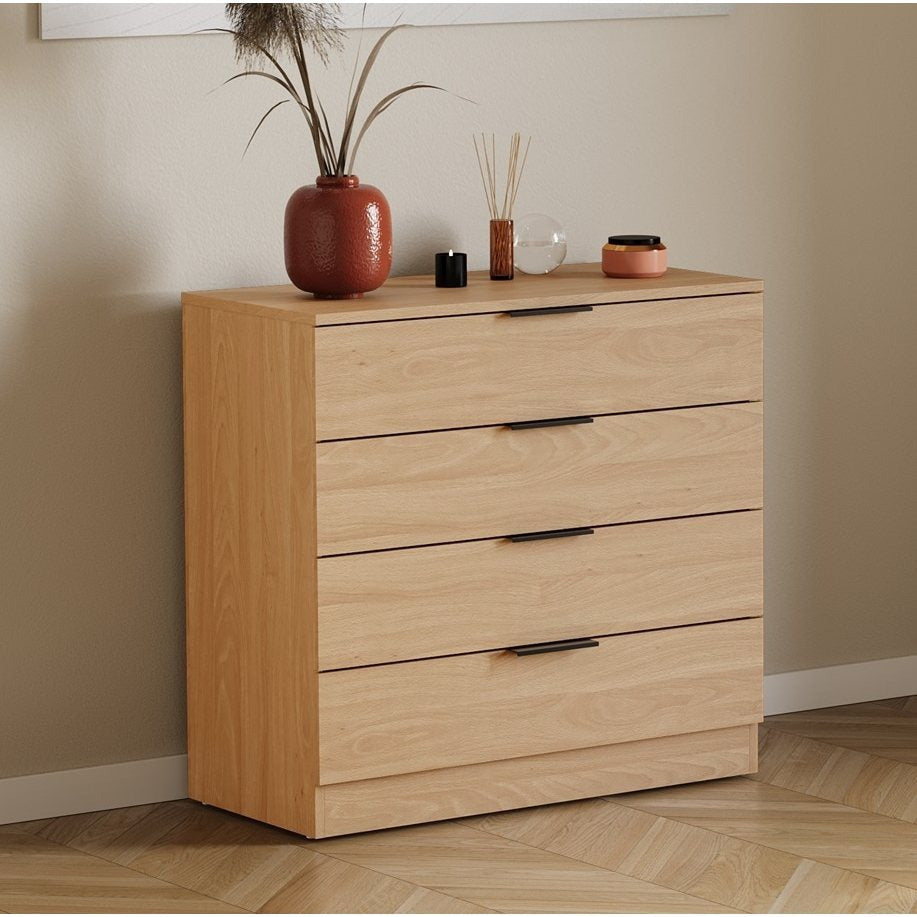 Vida Designs Trega 4 Drawer Chest of Drawers Space-Saving Storage Smooth Glide Drawers Bedroom Furniture