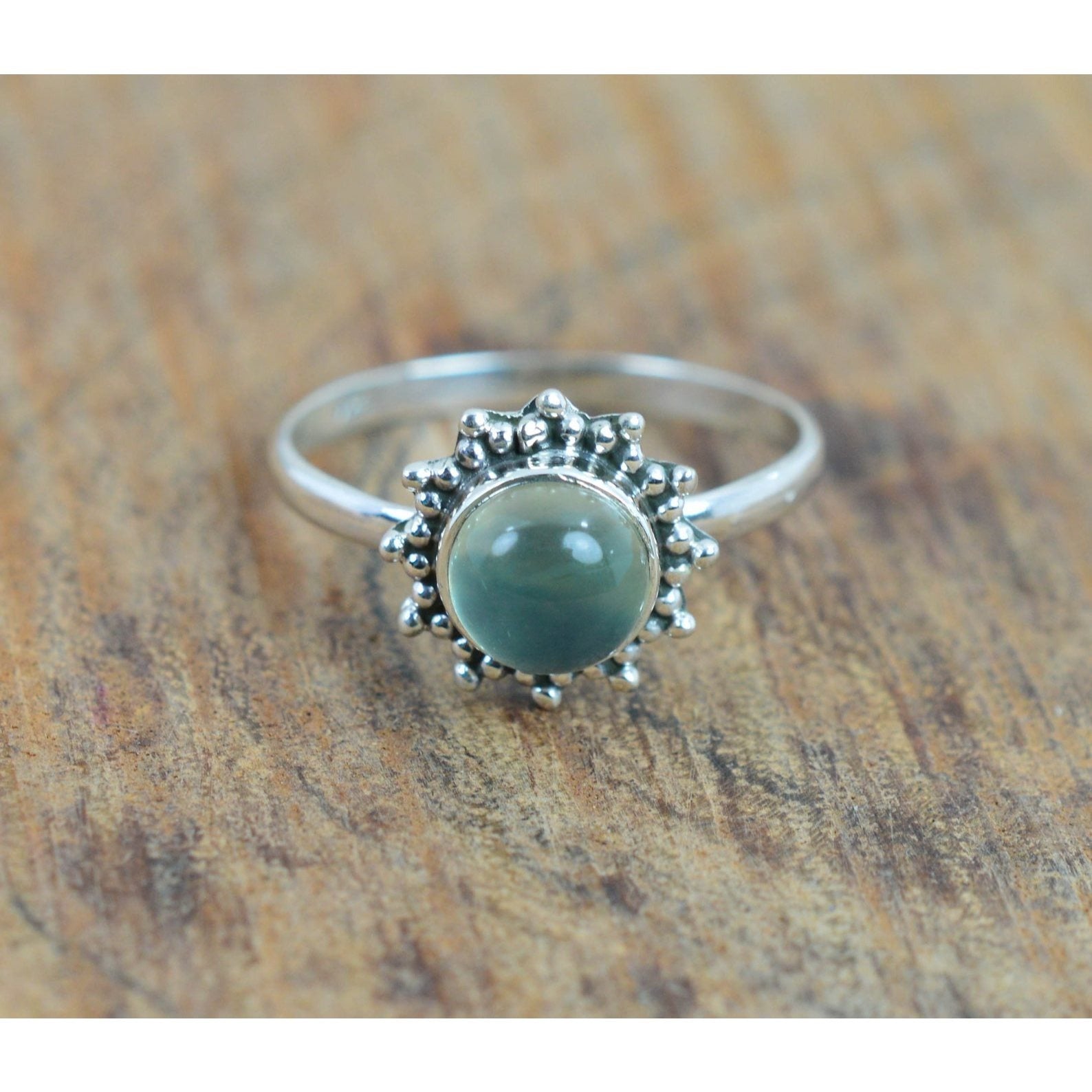 Ring Sterling Silver Gemstone Flower for layering and statement styling