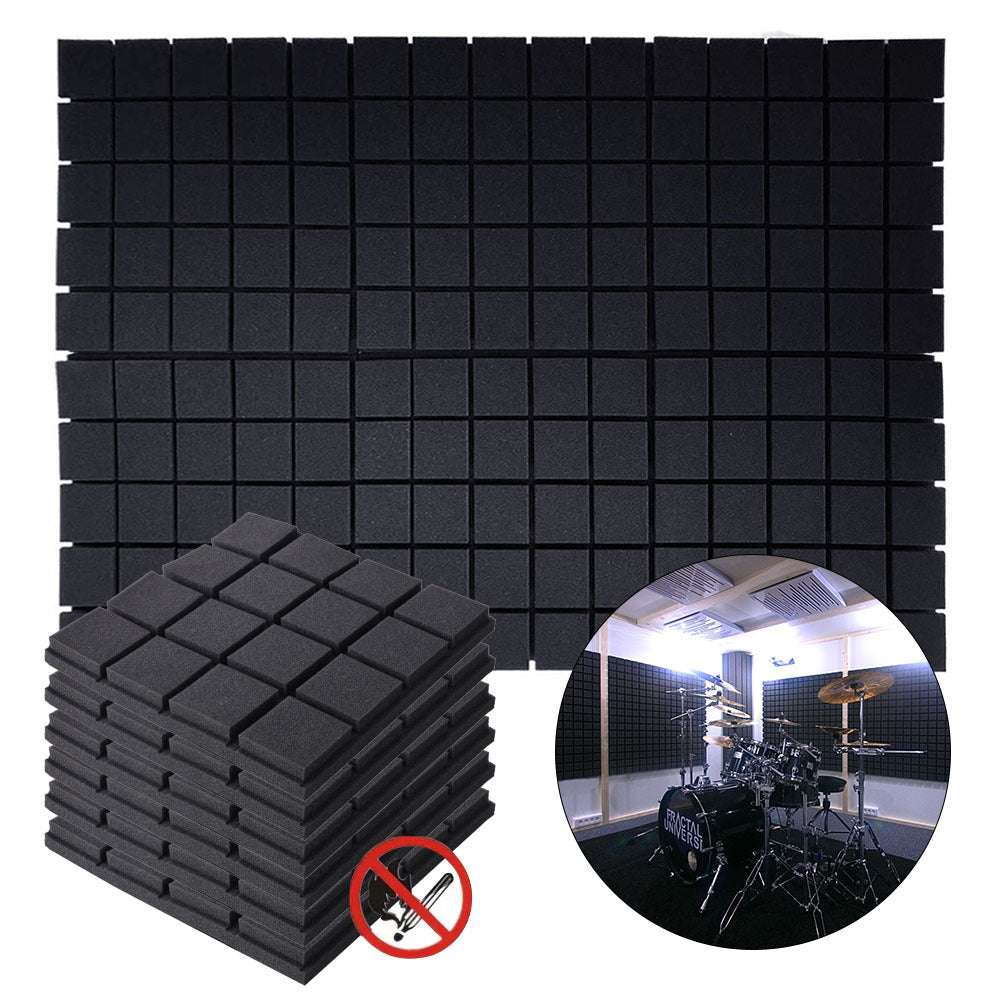 12 Black High-density Polyurethane Sound Insulation Foam Panels - Square Dust-free Sound Absorption Foam Panels, Suitable for KTV/recording Room/tympanum, Size 30 * 30 * 3cm