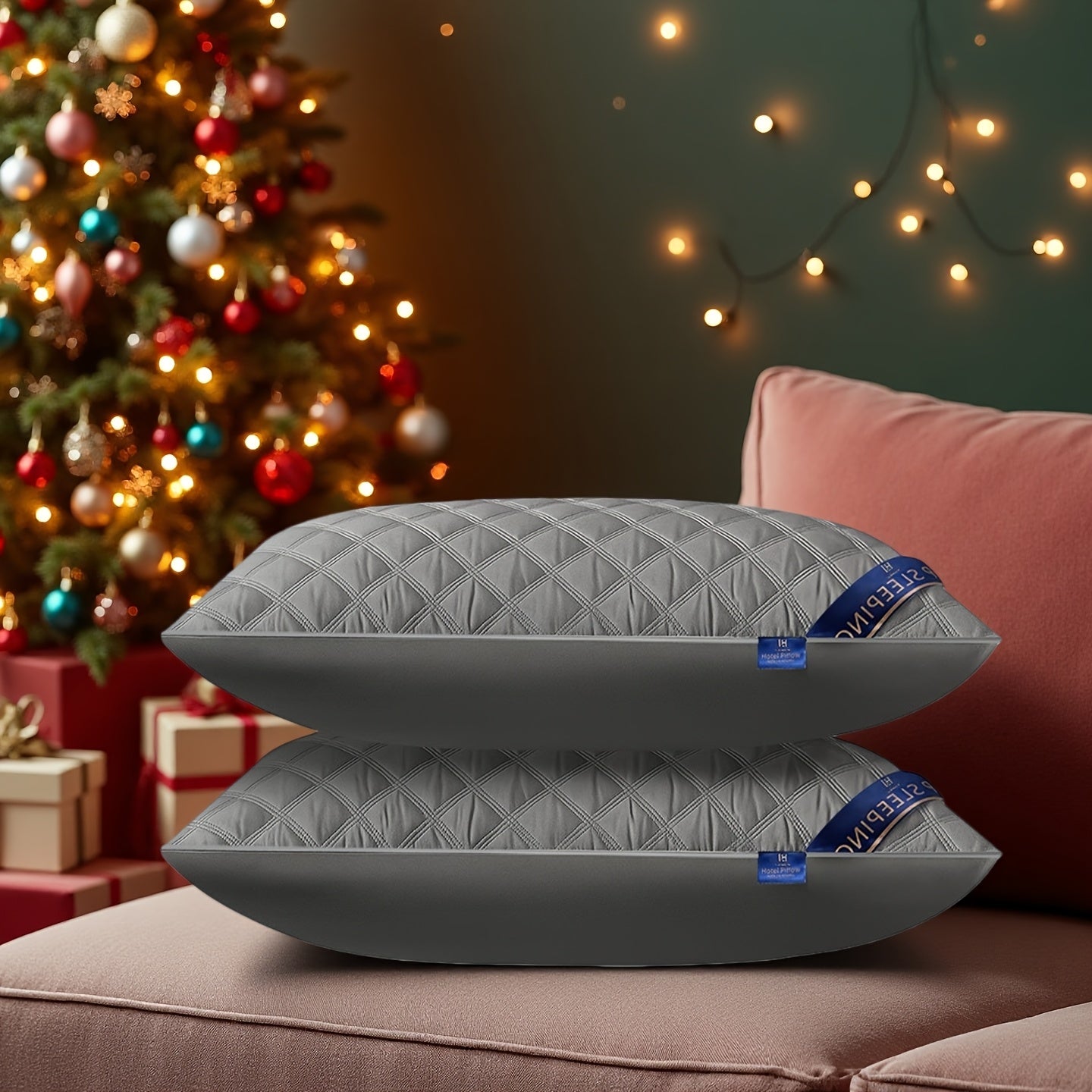 1/2/4/6 Pack Luxury Bed Pillows - Heavyweight 800G/900G All-Season Soft Plush Cushions, Elegant Modern Design, Hand Washable Luxury Pillows for Bedroom, Hotel