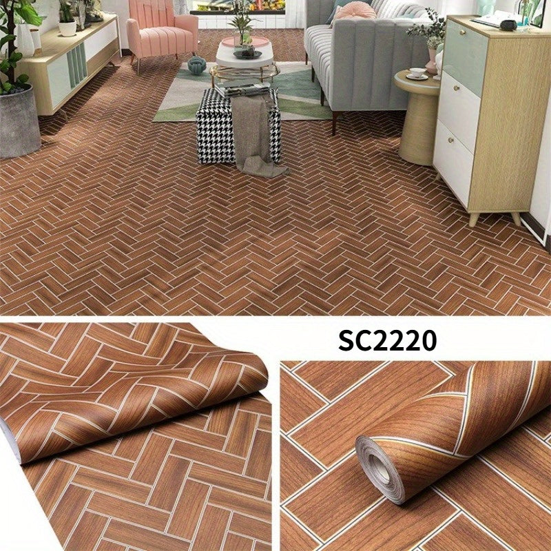 Quality Back Sticky Wall Stickers 61cm x 10M, Self-Adhesive Waterproof Vinyl Flooring Roll, Easy DIY Light Wood Plank Design, Wear-Resistant, Peel and Stick Floor & Wall Paper for Quick Home Renovation, Ideal for Living Room, Kitchen, Bathroom