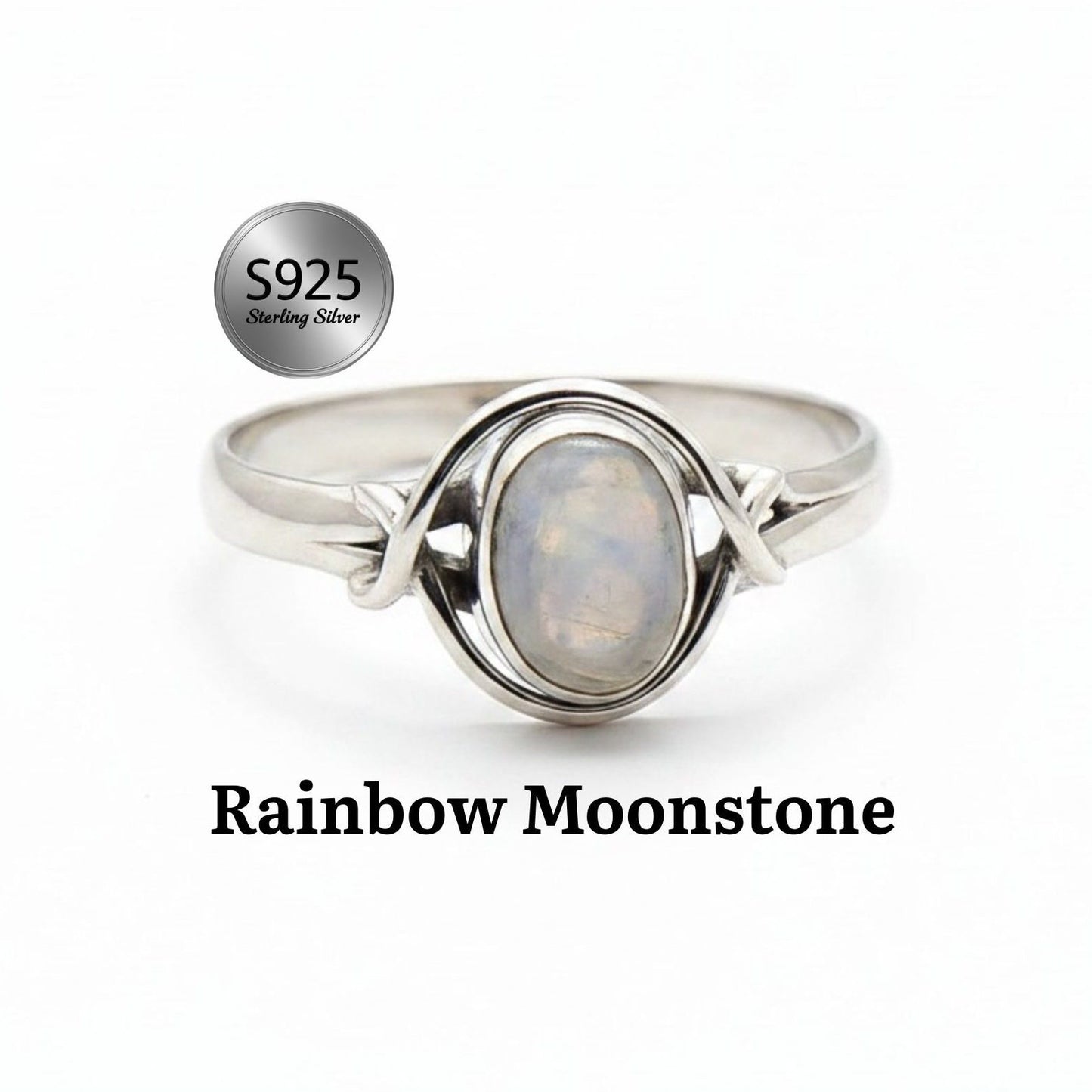 925 Sterling Silver Natural Gemstone Designer Ring~ Natural Gemstone Ring ~ Amethyst, Labradorite, Rainbow Moonstone, Carnelian, Malachite, Gift For Birthday