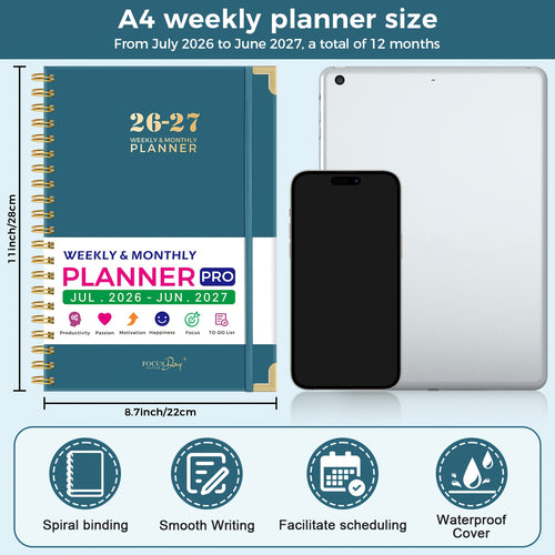 A4 Academic Diary 2026-2027 Week to View with 28 Cm - product gallery image 2