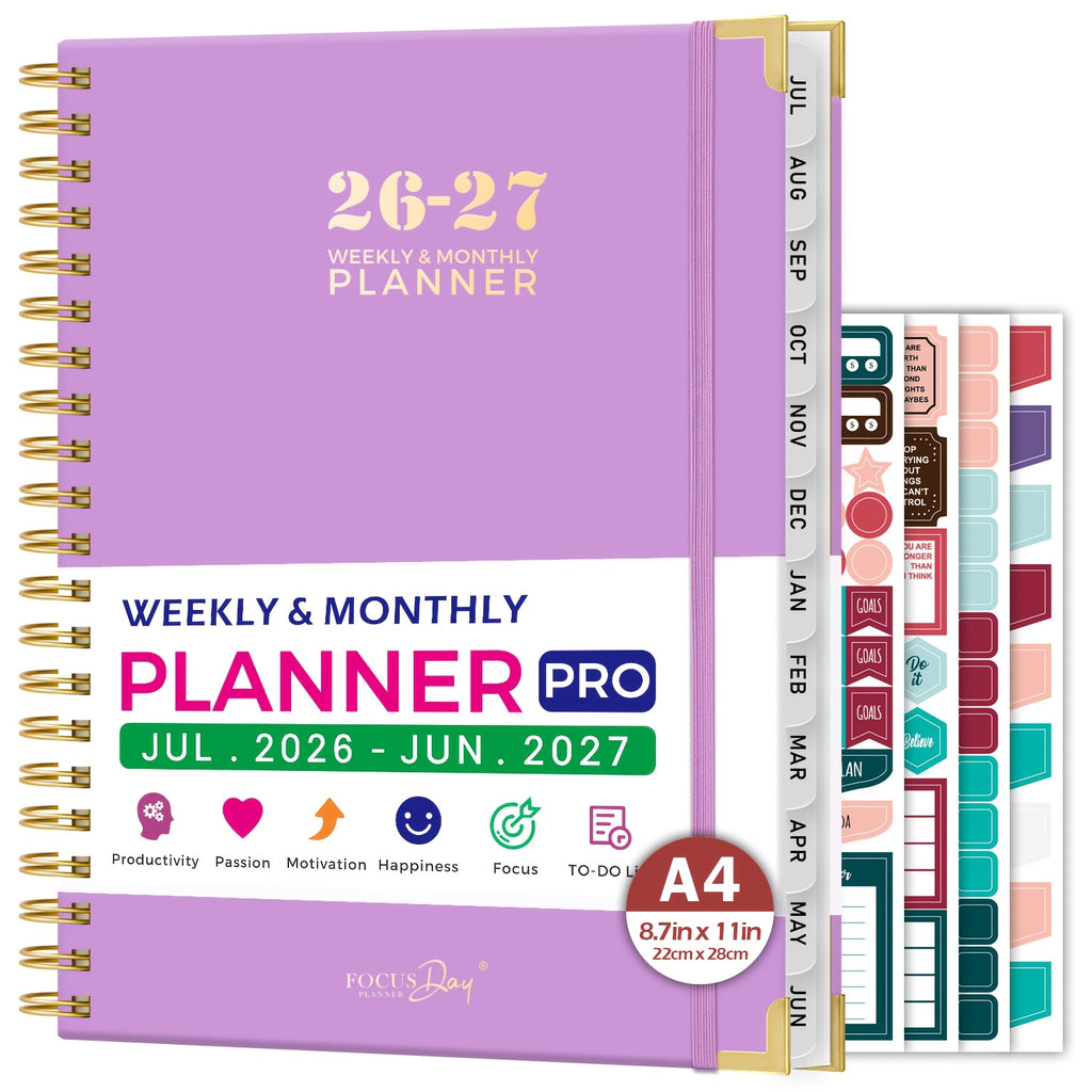 A4 Academic Diary 2026-2027 Week to View with 28 Cm