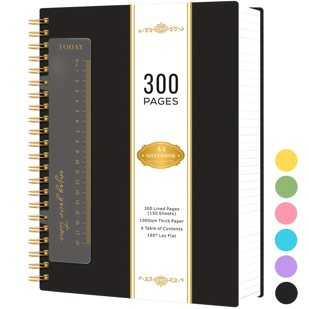 A4 Spiral Notebook Pages Notepad Bookmark Ruler, 100GSM Lined with 28.5cm - product gallery image 4