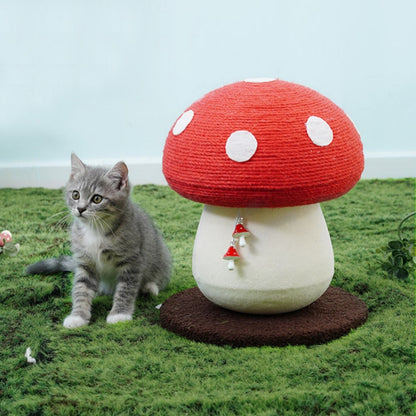 Mushroom Cat Scratching Post 28x28x34cm – Cute Sisal Scratch Pad for Indoor Cats, Furniture Protector & Claw Maintenance Cat Scratcher