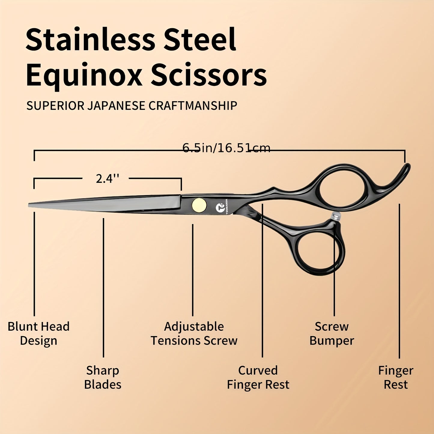 Professional 6.5-Inch Pointed Hair Scissors, Ideal for Both Salons And Home Use, Featuring High-Quality Blades for Precision Cutting