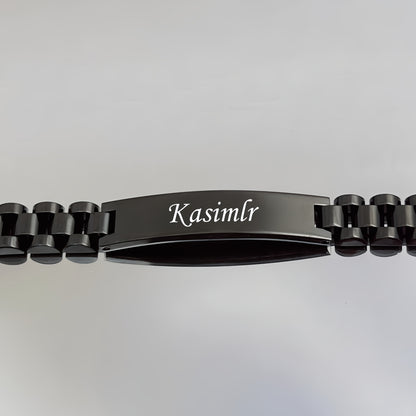 [Bangle Bracelet] Men's Classic Fashion Bangle bangle bracelet, Customizable Text Letter Date Bangle bangle bracelet, Stainless Steel Wide Version Suitable for Casual Decoration Father's Day Gift Valentine's Day Gift, Christmas Gift