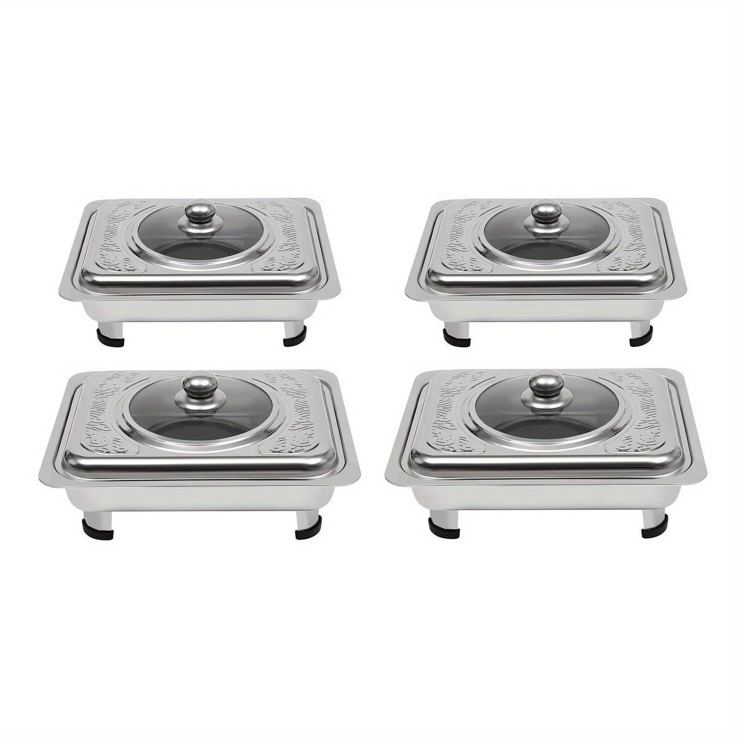4pcs Buffet Dish Tray Food Plate Server Food Warmer Chafing Dish Serving Tray UK