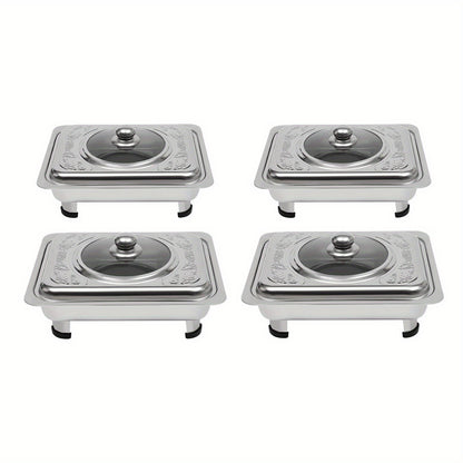 4pcs Buffet Dish Tray Food Plate Server Food Warmer Chafing Dish Serving Tray UK