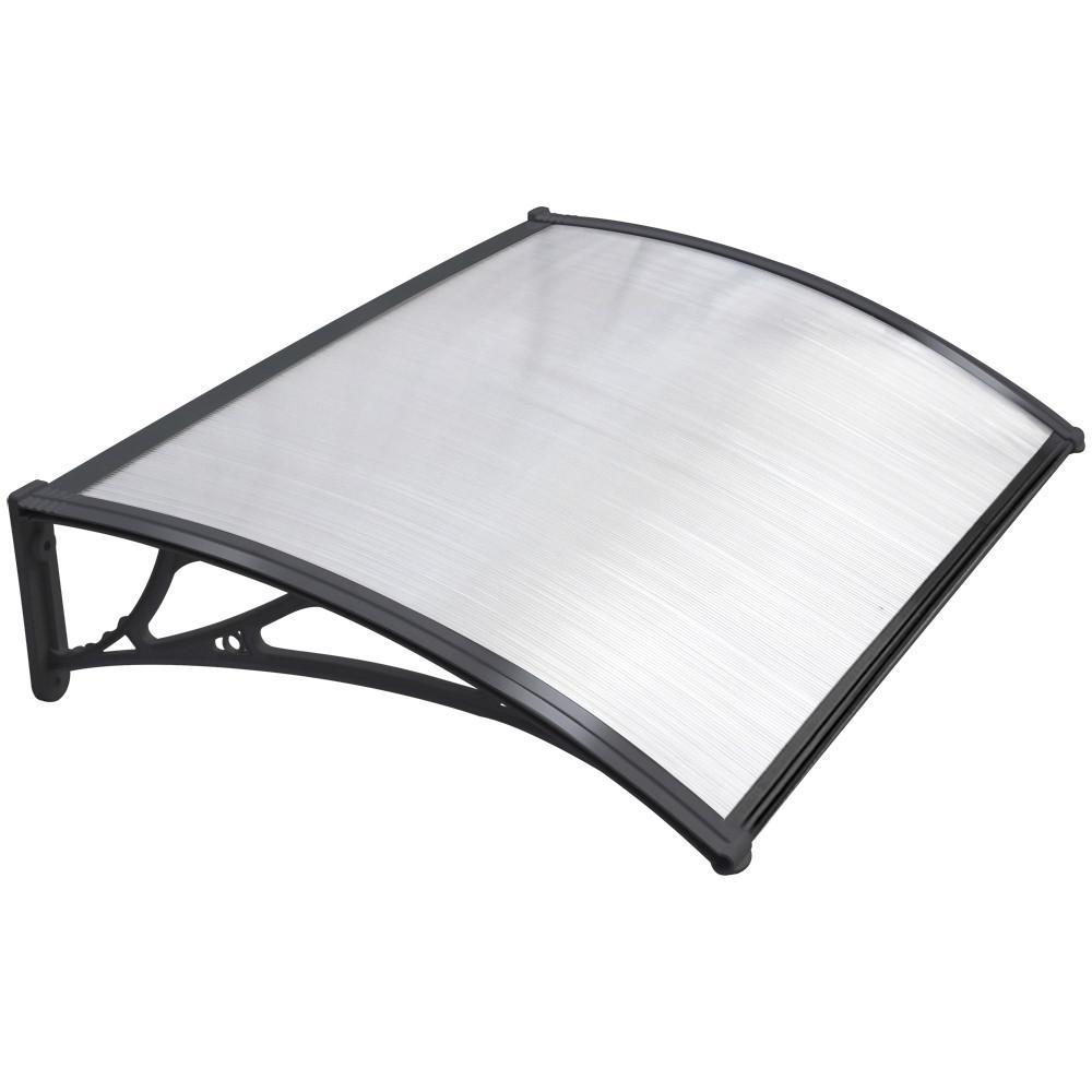 Costoffs Door Canopy, Door Awning Shelter, Outdoor Awning Canopy, Window Rain Shelter, Front Door Awning Window Outdoor Rain Shelter Cover for Garden Door Porch, Roof, Patio, 120 x 76 cm, Black/White