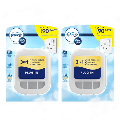 2 x Febreze 3 Volution Plug-In Air Freshener Device only, Electric Diffuser Unit Indoor Fragrance Release Device, Home & Office Plug Socket Freshening Accessory