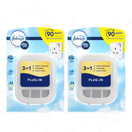 2 x Febreze 3 Volution Plug-In Air Freshener Device only, Electric Diffuser Unit Indoor Fragrance Release Device, Home & Office Plug Socket Freshening Accessory