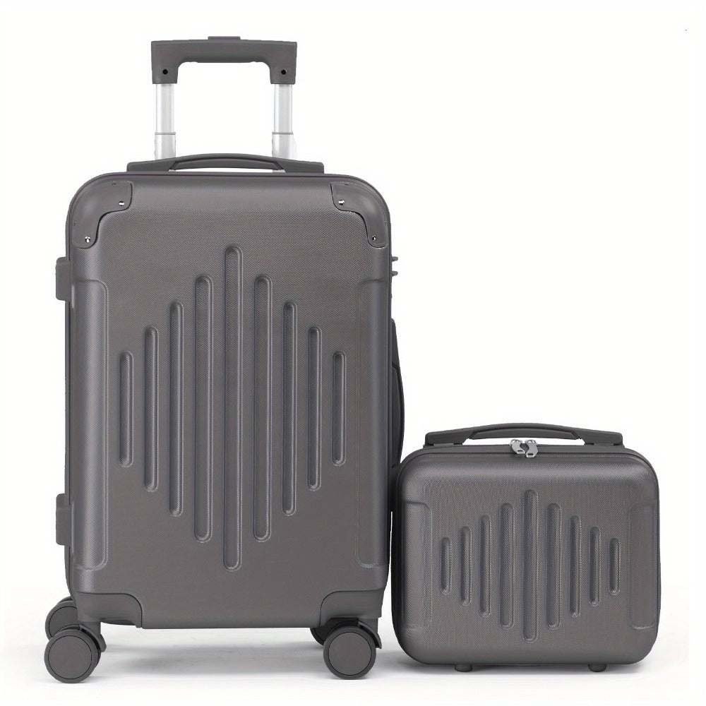 2-Piece Hard Shell Spinner Suitcase Set 20" & 12" – Lightweight Portable Travel Luggage with 360° Spinner Wheels, Cabin & Personal Item Size | Free UK Delivery