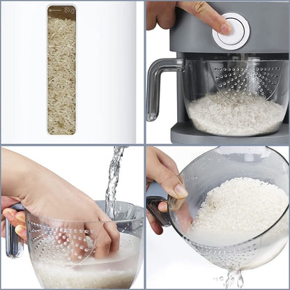 Rice Dispenser Container 10KG - Cereal Containers Storage with Measuring Cup, Sealed Moisture Proof Rice Bucket - Dry Food Grain Flour Soybean for Kitchen Pantry Household, BPA-Free