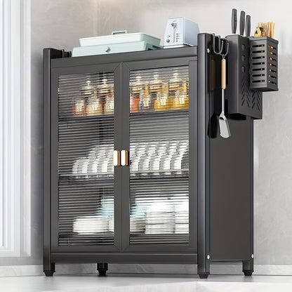 2/3-Tier Kitchen Metal Dish Storage Cabinet, Dish Rack for Kitchen, Kitchen Storage Unit, Kitchen Organizers And Storage, Multifunctional Kitchen Organizer, Kitchen Counter Extension for Plates And Bowls, for Home Kitchen, Utility Racks