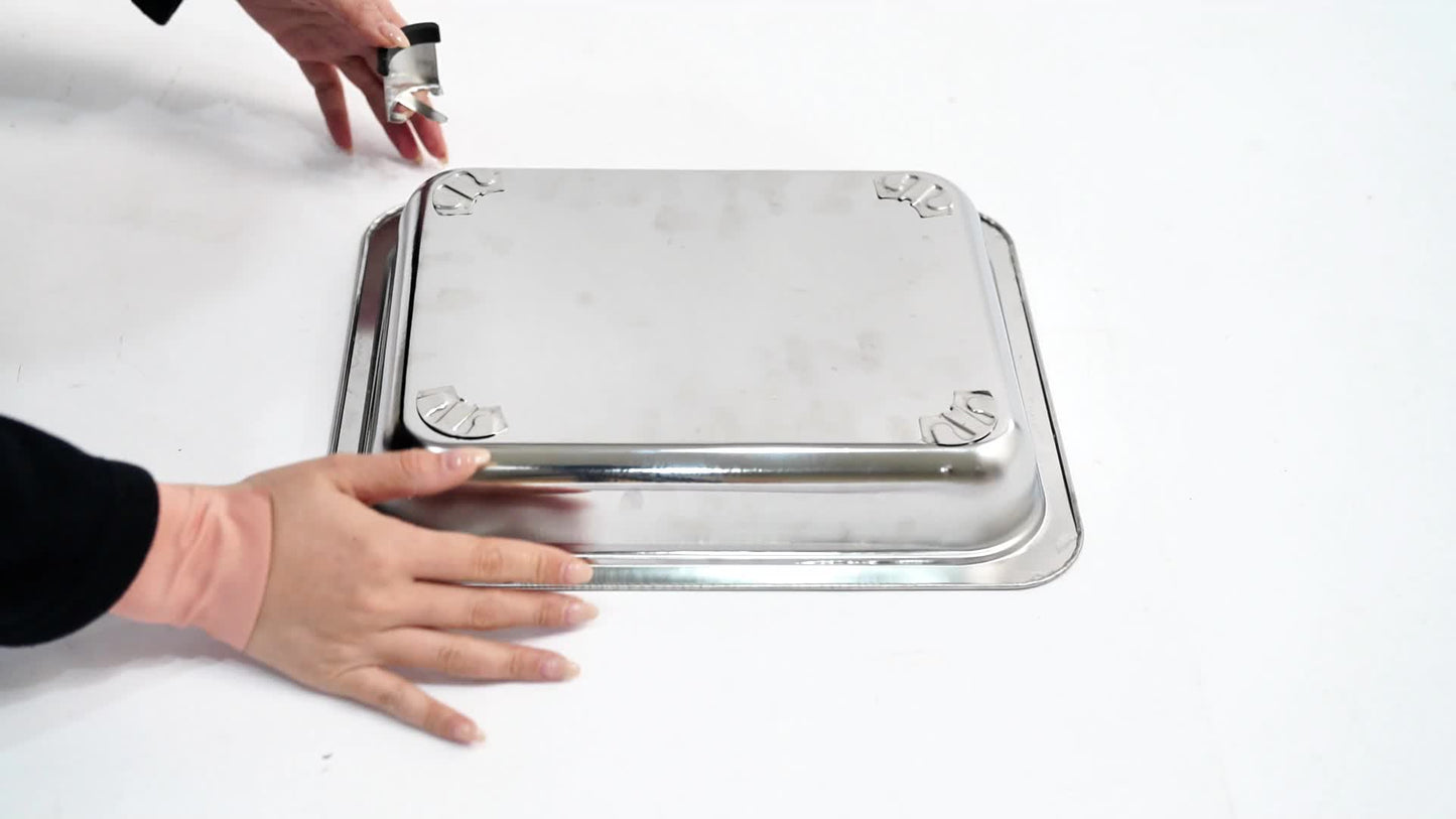 4pcs Buffet Dish Tray Food Plate Server Food Warmer Chafing Dish Serving Tray UK