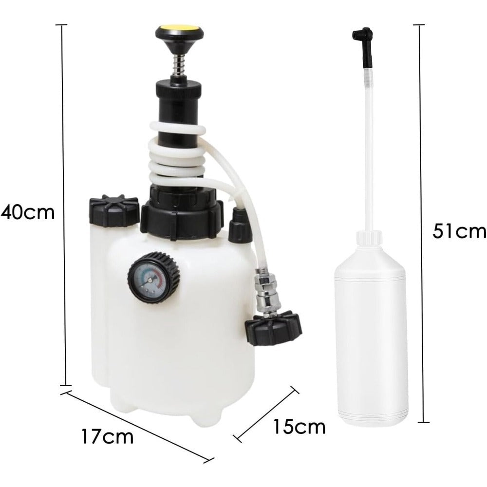 85 mm Brake Bleed Kit 3L Brake Bleed Manual Brake Fluid Bleed Kit Pressure Bleeder with 1L Brake Fluid Extractor Brake Fluid Bleed Kit For European Cars Lorries Trucks ABS Systems