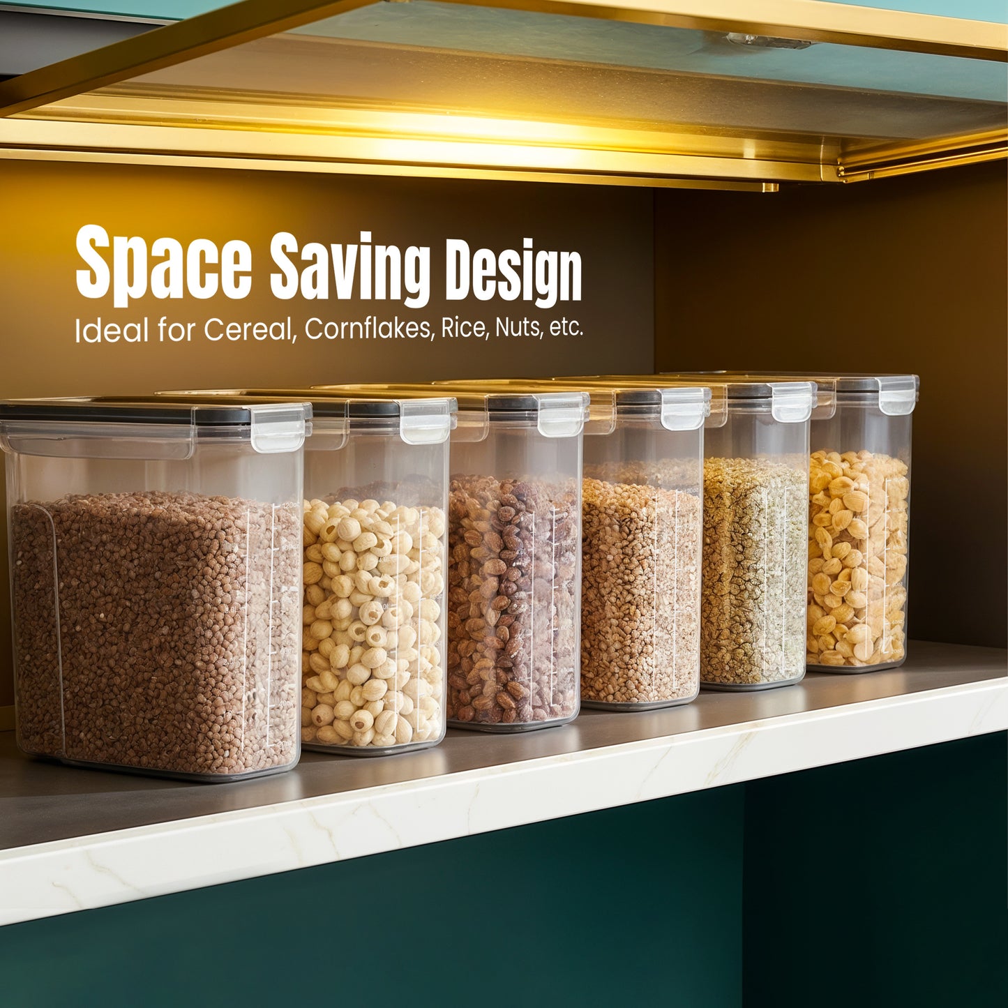 Kichly Cereal Dispenser & Storage Container for Kitchen & Pantry – Air Sealed Kitchen Organizers and Storage Box - Plastic – Dry Food Organizer