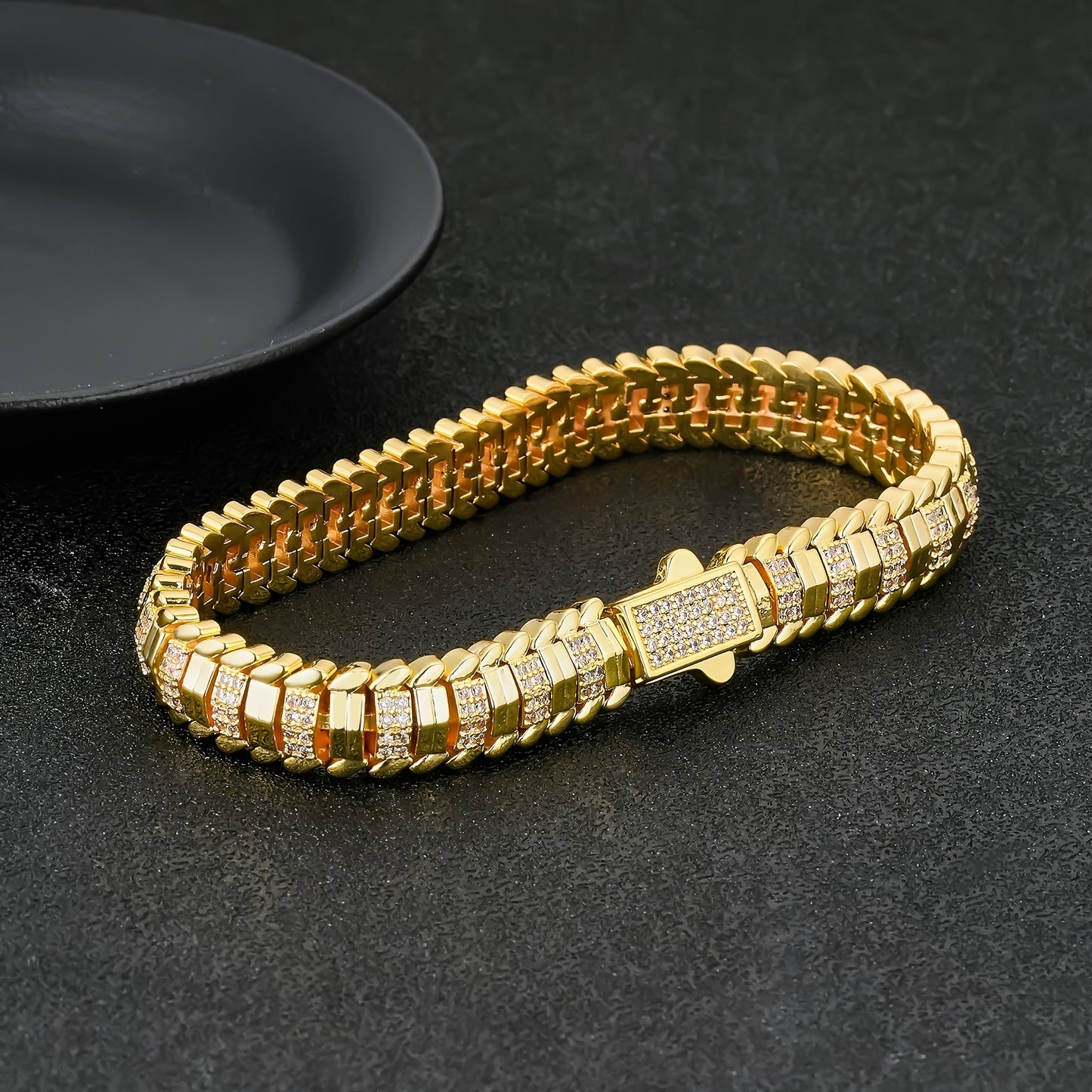 ICEDCHICS 1pc 9mm Snake Bone Armband Polygonal Armband Hip Hop Armband Unisex Armband Vatertag Muttertag Weihnachten Valentinstag Geburtstag Jahrestag Geschenk