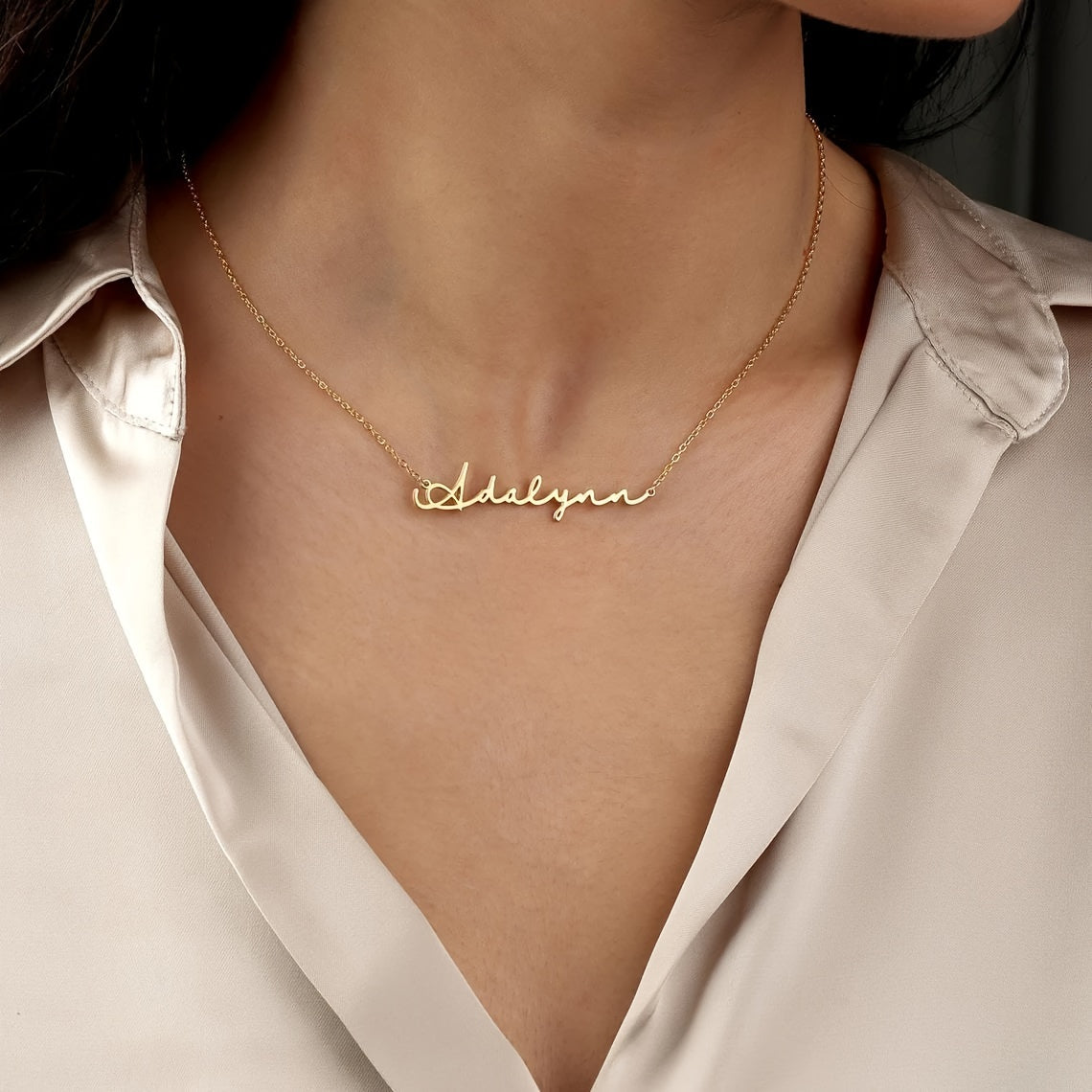 Custom Minimalist Name Necklace, Personalized Stainless Steel Exquisite Necklace, Optional Font Style Necklace, Popular Women'S Jewelry, English Solely